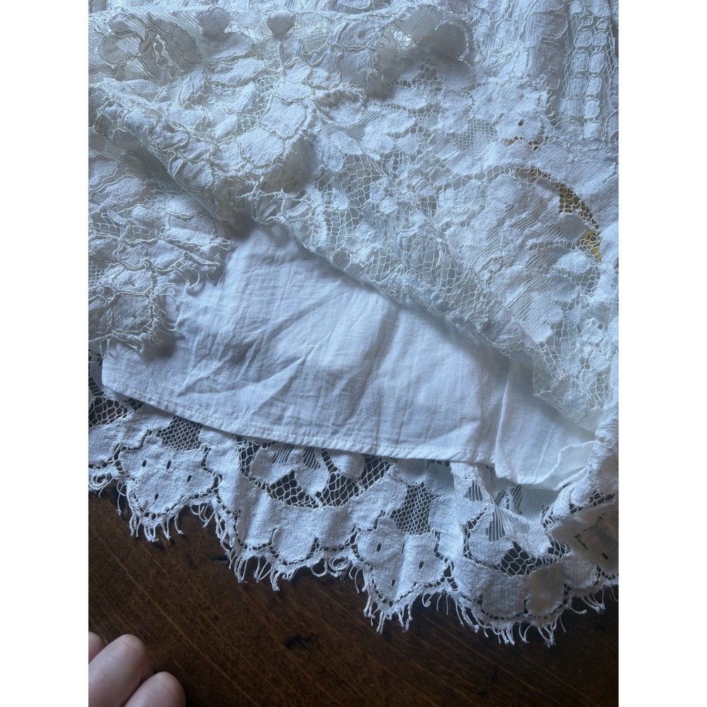 Sweet Lovely By Jen Romantic Lace Lined Cottage Core Bohemian Top Size L - Picture 6 of 8